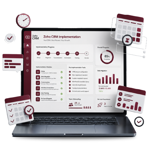 Zoho CRM platform customized for business automation and customer management in Dubai, UAE
